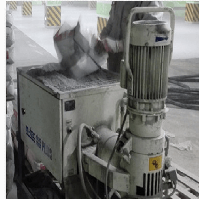 Blending INVINO powder defoamer into dry-mix self-leveling mortar at factory