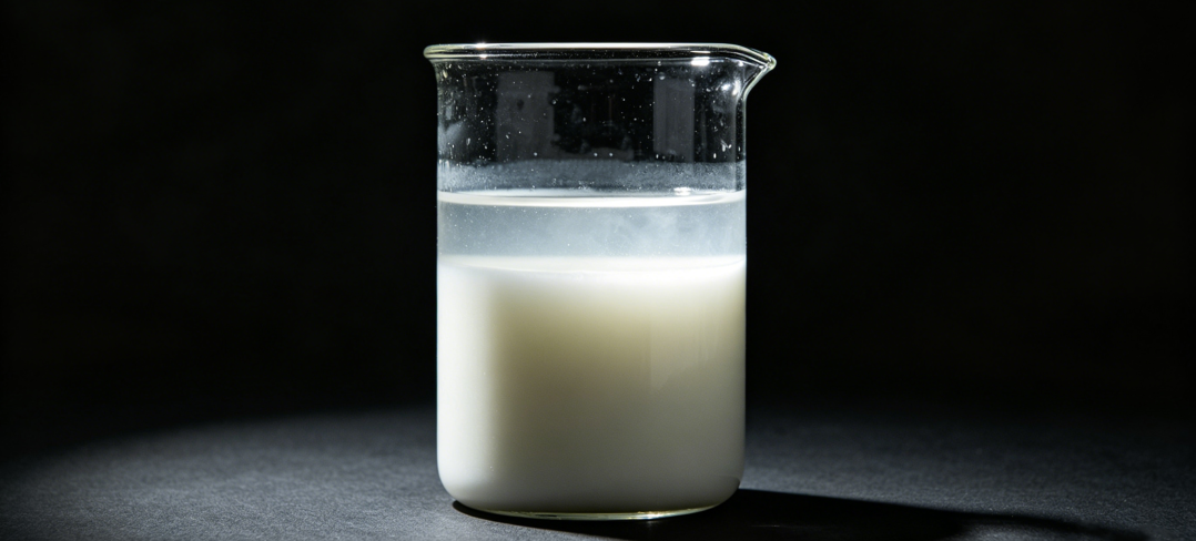 Industrial defoamer phase separation showing clear stratification layer during static storage
